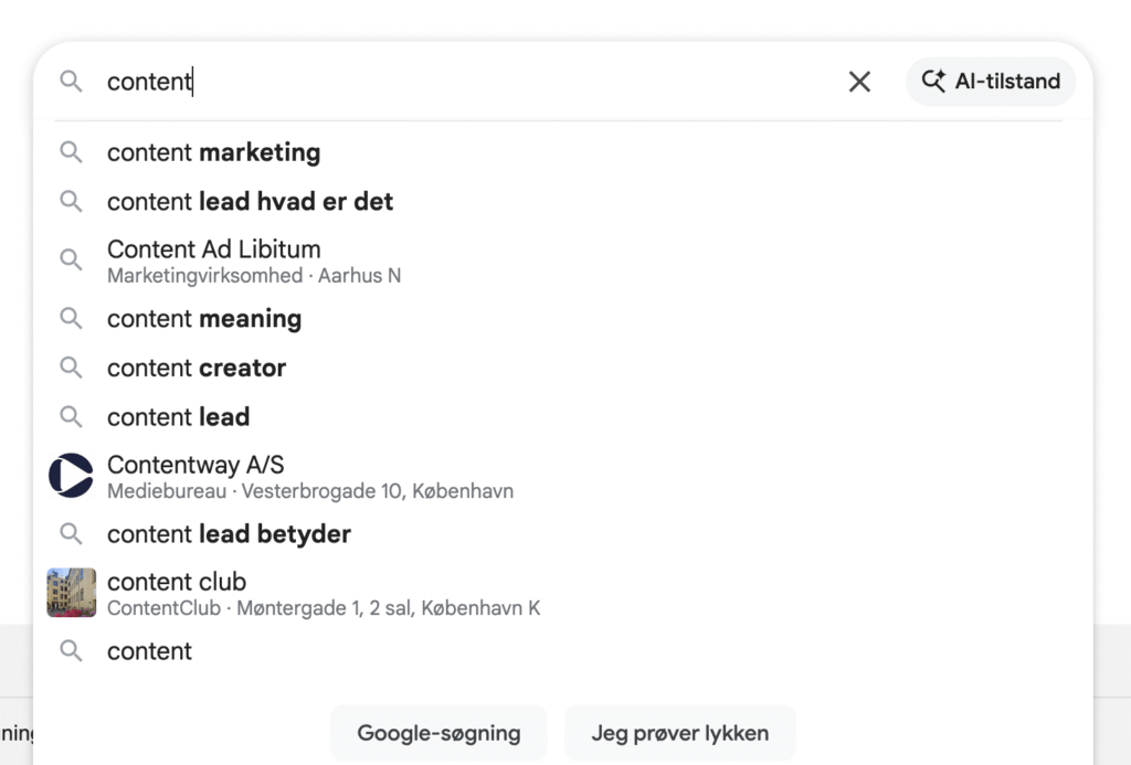 google suggest content