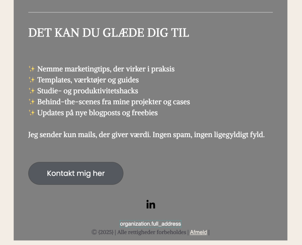 velkomstbrev klaviyo