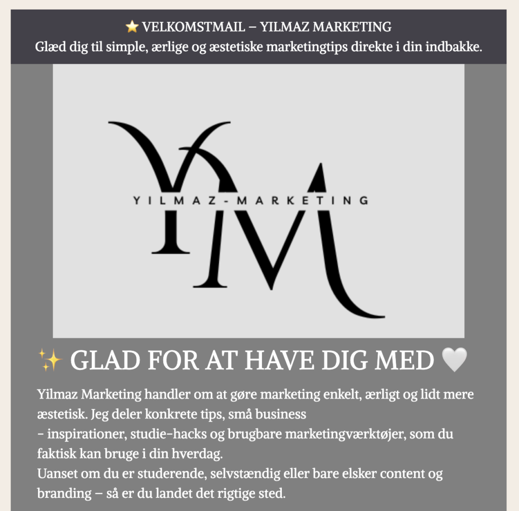 velkomstbrev klaviyo