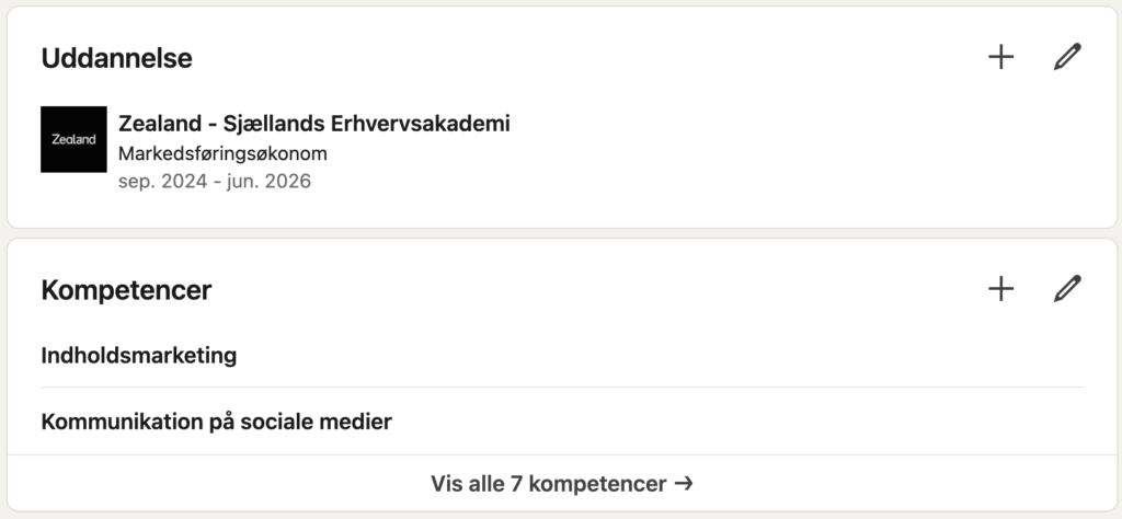 linkedin uddannelse